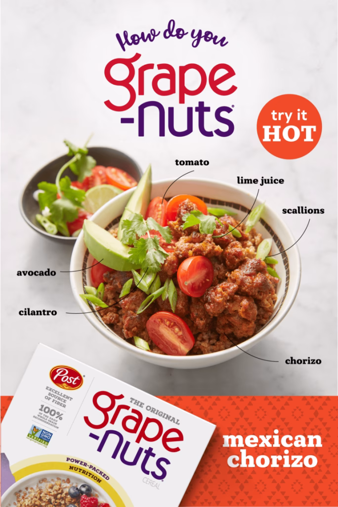 Grape-Nuts hot with chorizo