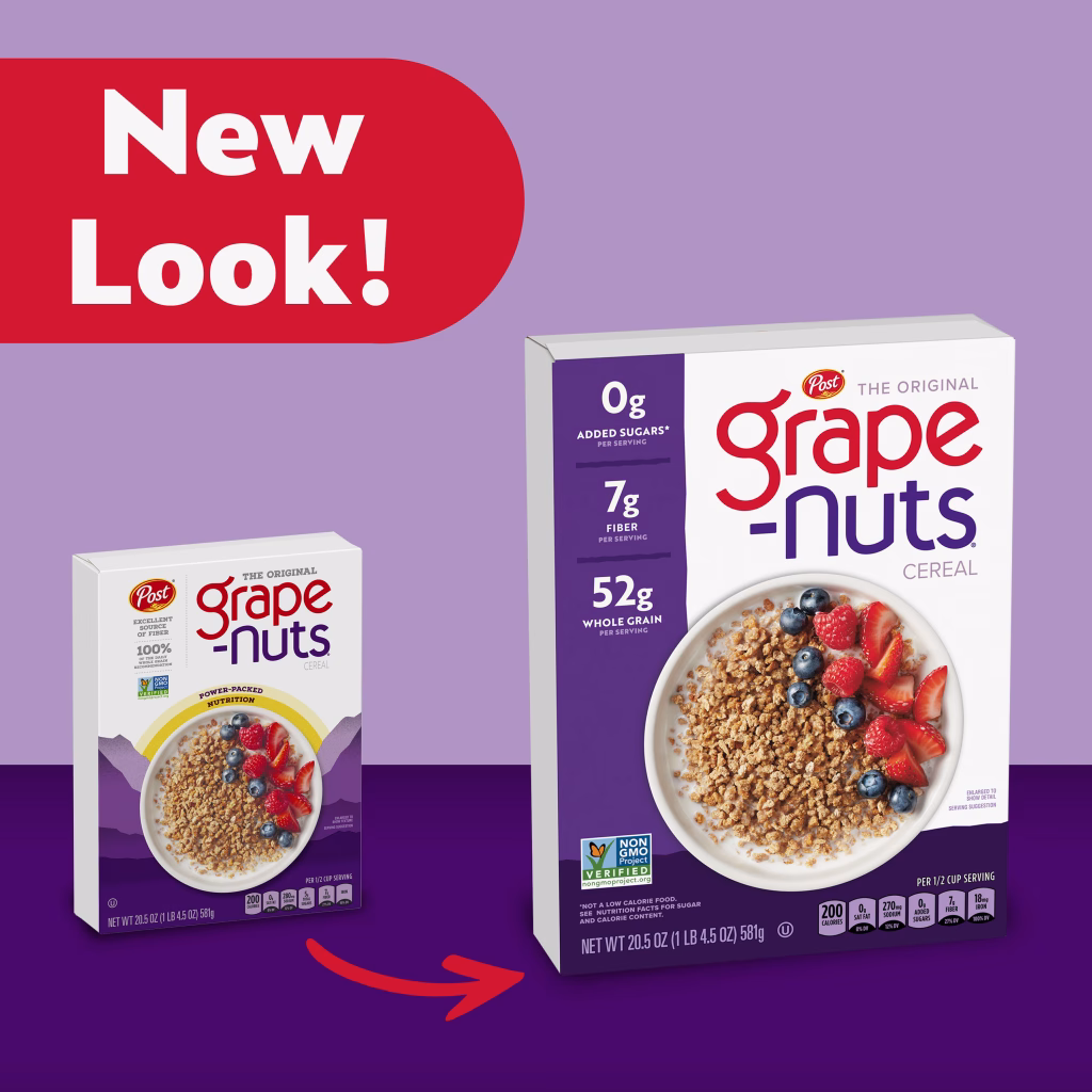 New Grape-Nuts cereal packaging