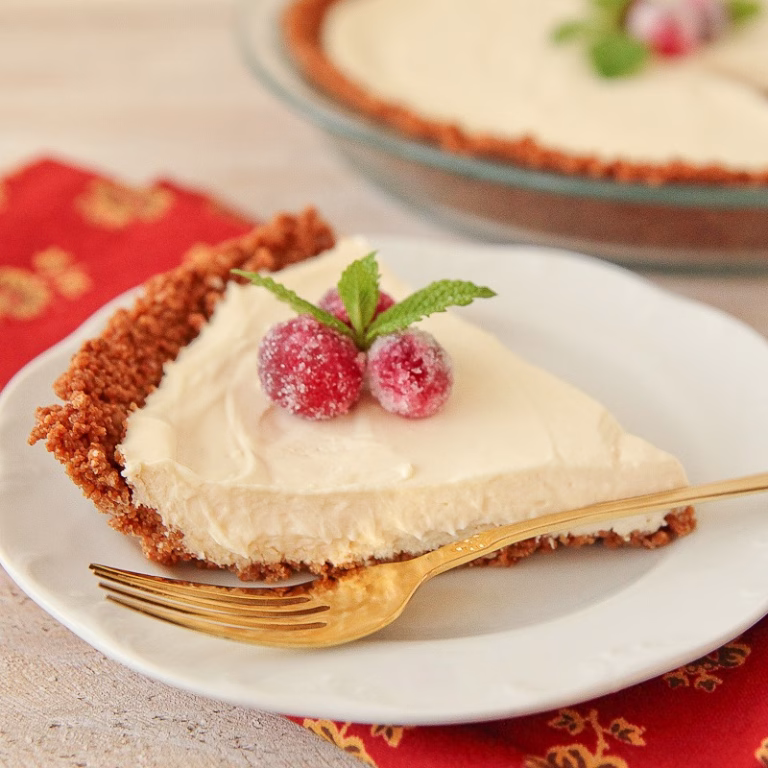 Grape-Nuts Greek Yogurt Pie with Sugared Cranberries