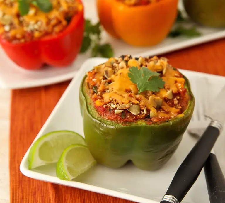 a stuffed green pepper