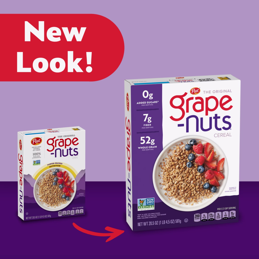 New Grape-Nuts cereal packaging
